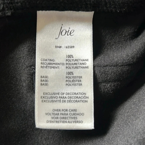 NWT Joie Black Faux Leather Pants Limited Edition Size 10 - Picture 11 of 12